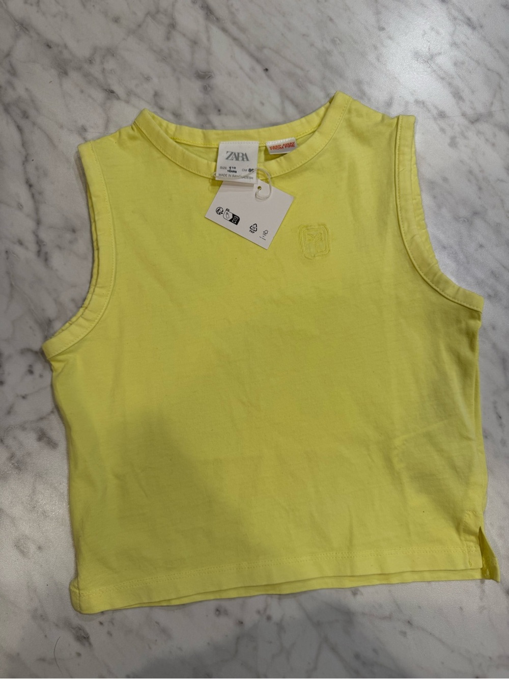 NWT Zara Kids Yellow Sleeveless Tank Top